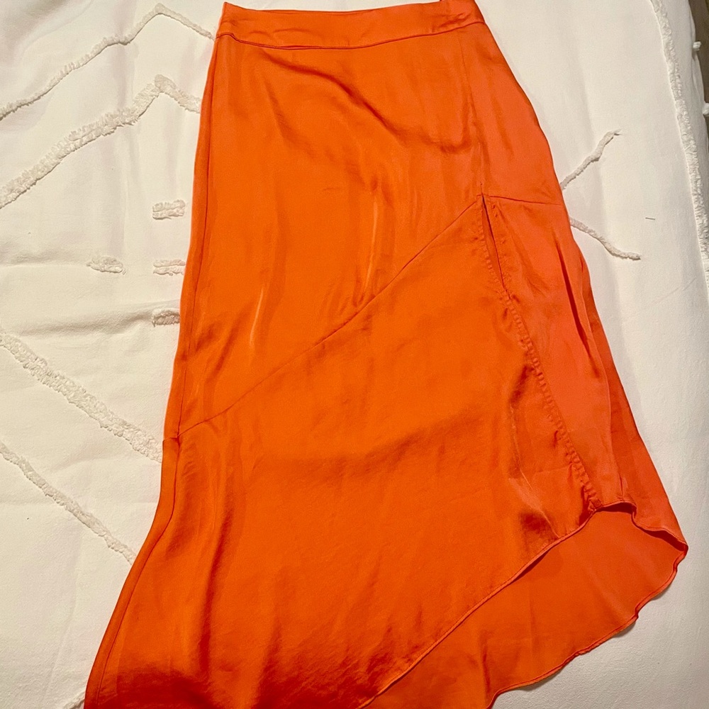 Free People Silk Asymmetrical Maxi Skirt